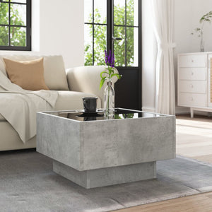 LED Couchtisch Betongrau 50x50 cm