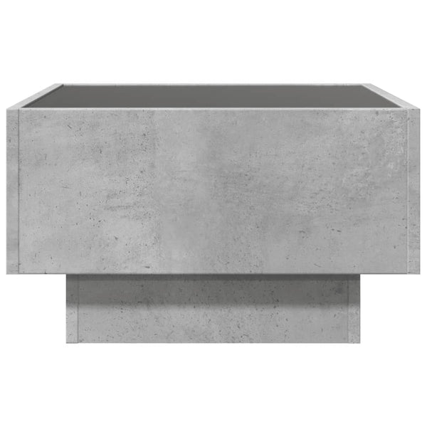 LED Couchtisch Betongrau 50x50 cm