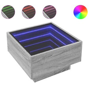 LED Couchtisch Grau Sonoma 50x50 cm