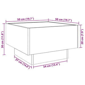 LED Couchtisch Grau Sonoma 50x50 cm