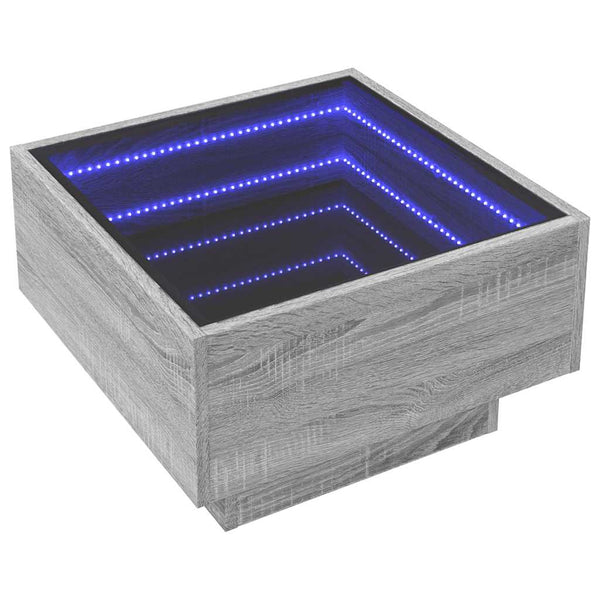 LED Couchtisch Grau Sonoma 50x50 cm