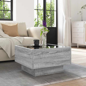 LED Couchtisch Grau Sonoma 50x50 cm