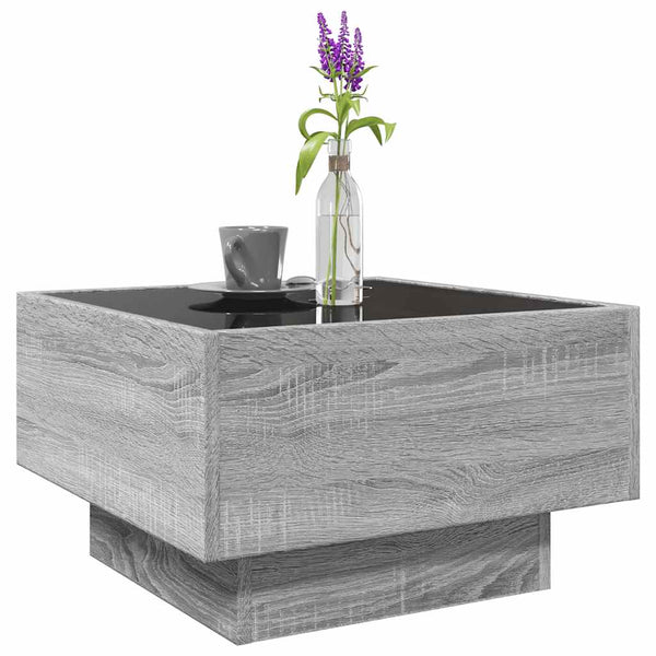 LED Couchtisch Grau Sonoma 50x50 cm