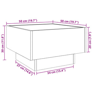 LED Couchtisch Eichenoptik 50x50 cm