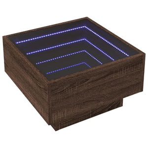 LED Couchtisch Eichenoptik 50x50 cm