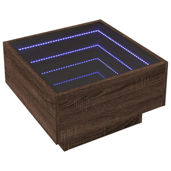 LED Couchtisch Eichenoptik 50x50 cm