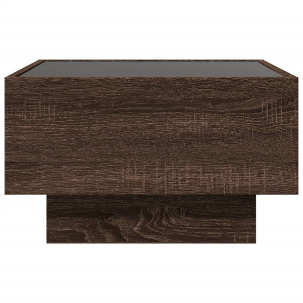 LED Couchtisch Eichenoptik 50x50 cm