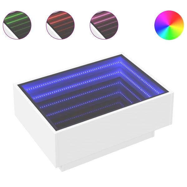 LED Couchtisch Weiß 70x50 cm