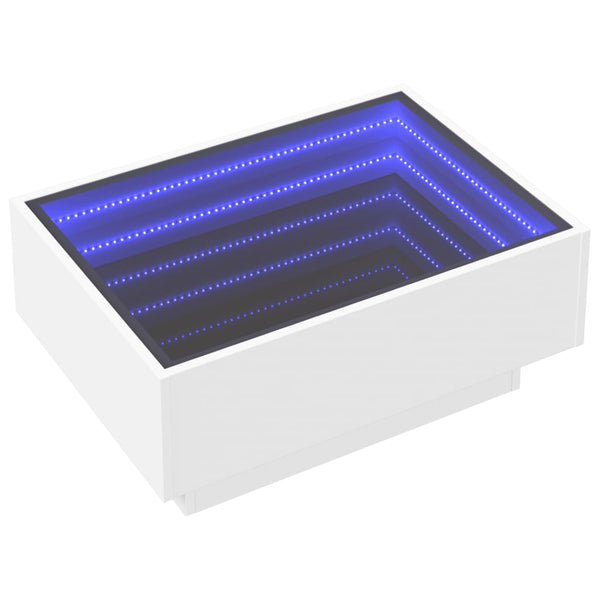 LED Couchtisch Weiß 70x50 cm