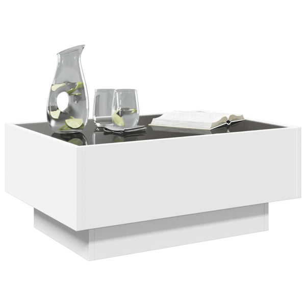 LED Couchtisch Weiß 70x50 cm