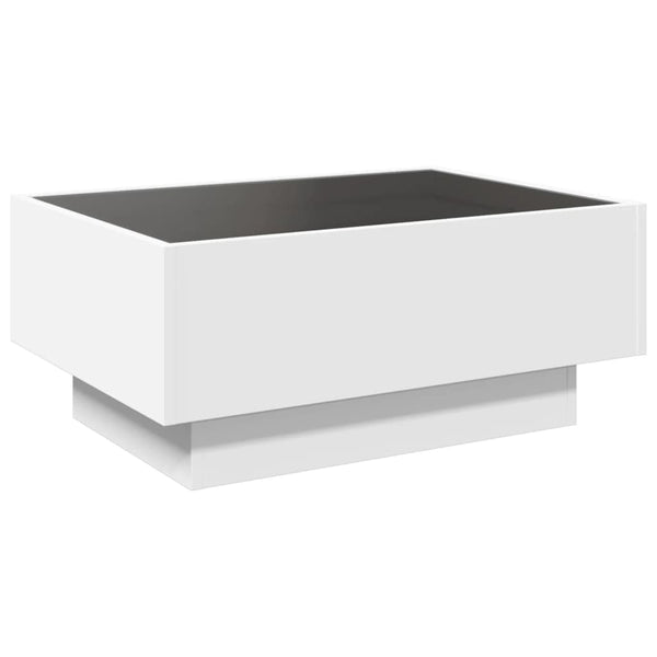 LED Couchtisch Weiß 70x50 cm