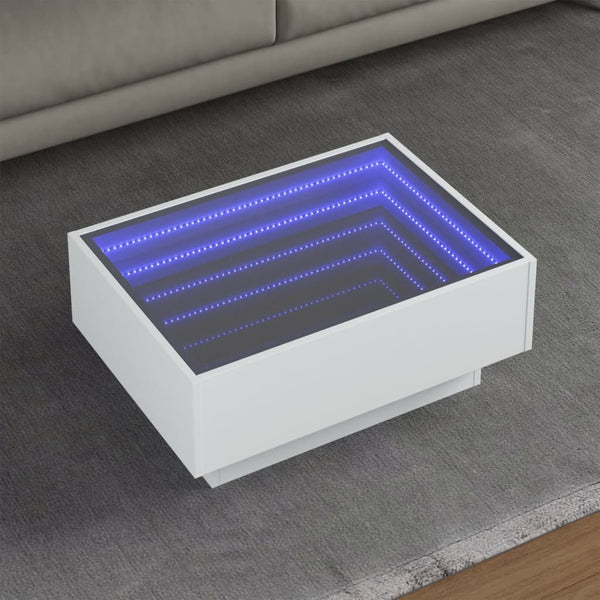 LED Couchtisch Weiß 70x50 cm