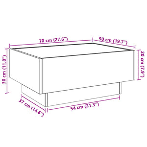 LED Couchtisch Sonoma Eiche 70x50 cm