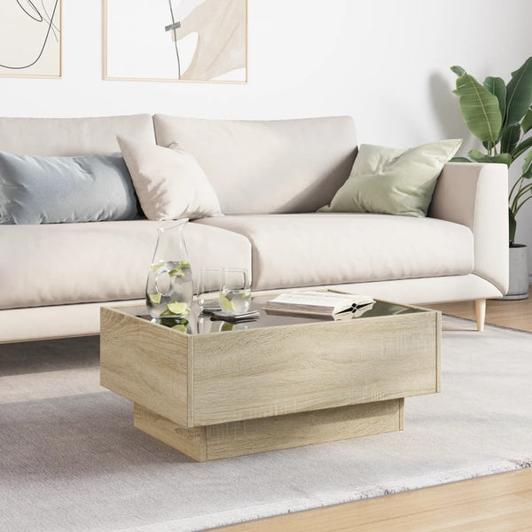LED Couchtisch Sonoma Eiche 70x50 cm