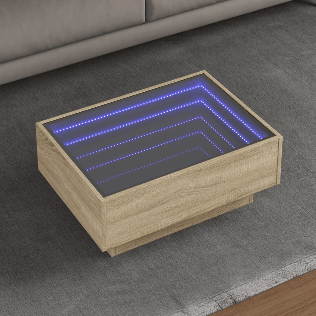 LED Couchtisch Sonoma Eiche 70x50 cm