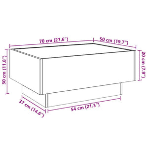 LED Couchtisch Betongrau 70x50 cm