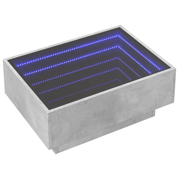 LED Couchtisch Betongrau 70x50 cm