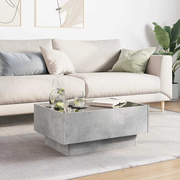 LED Couchtisch Betongrau 70x50 cm