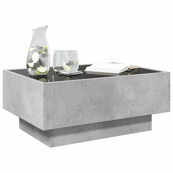 LED Couchtisch Betongrau 70x50 cm