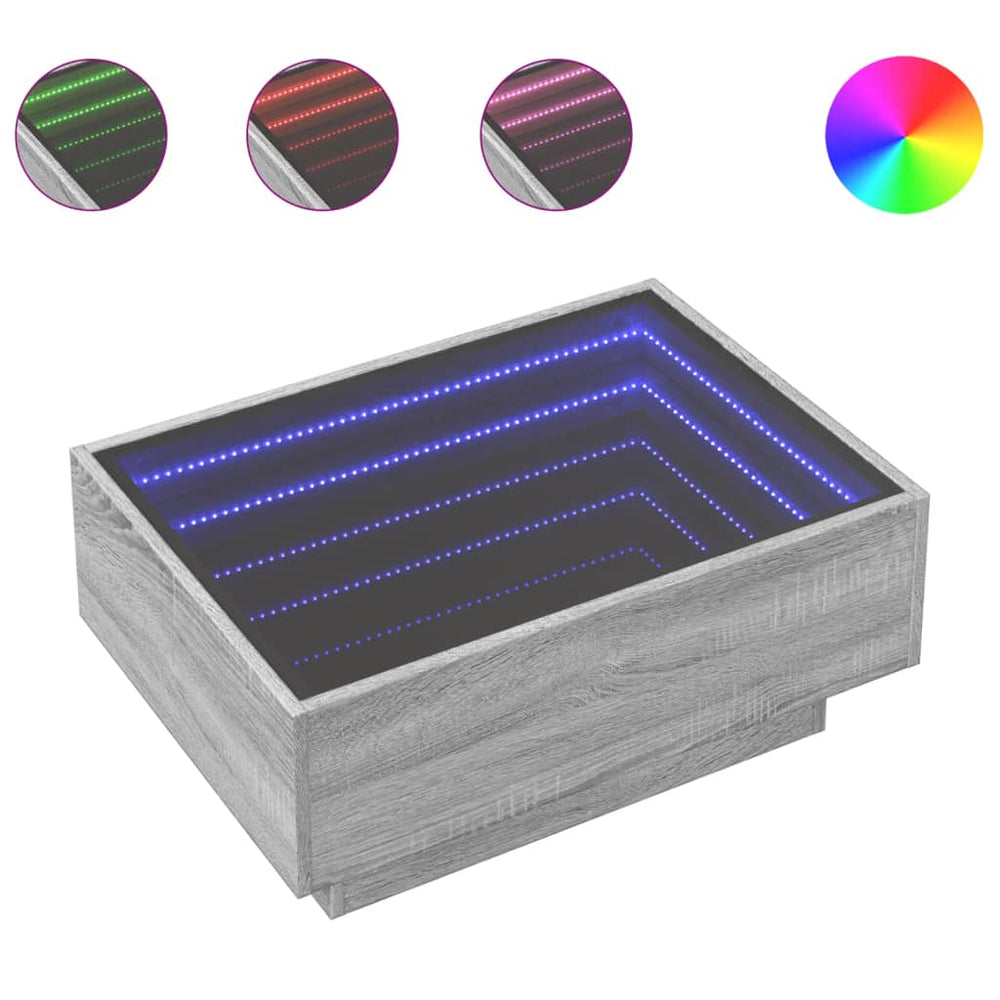 LED Couchtisch Grau Sonoma 70x50 cm