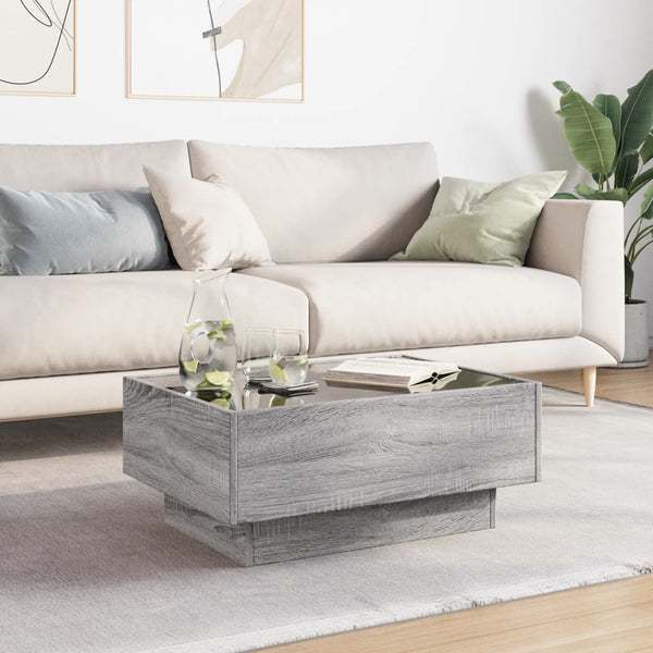 LED Couchtisch Grau Sonoma 70x50 cm