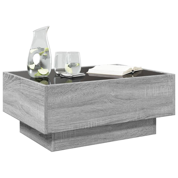 LED Couchtisch Grau Sonoma 70x50 cm