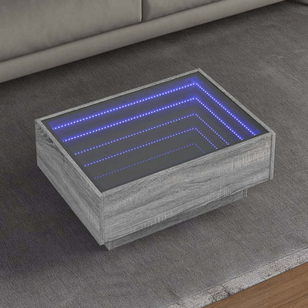 LED Couchtisch Grau Sonoma 70x50 cm