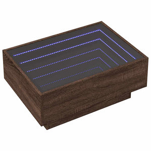 LED Couchtisch Eichenoptik Braun 70x50 cm