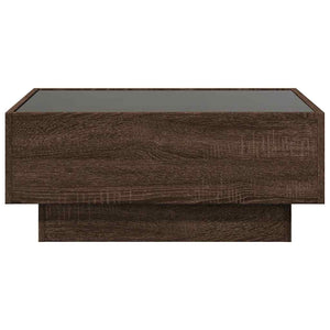 LED Couchtisch Eichenoptik Braun 70x50 cm