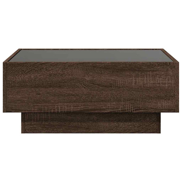 LED Couchtisch Eichenoptik Braun 70x50 cm