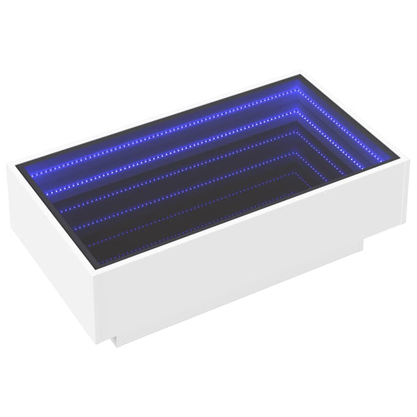 LED Couchtisch Weiß 90x50 cm