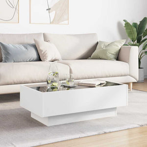 LED Couchtisch Weiß 90x50 cm