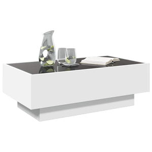 LED Couchtisch Weiß 90x50 cm