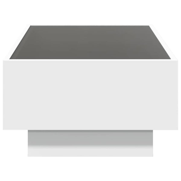 LED Couchtisch Weiß 90x50 cm