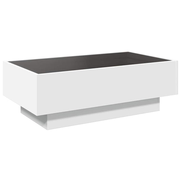LED Couchtisch Weiß 90x50 cm