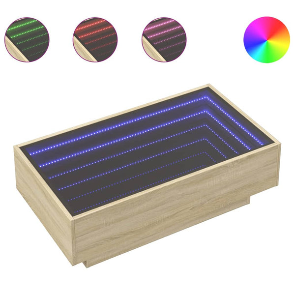 LED Couchtisch Sonoma Eiche 90x50 cm