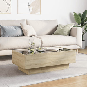 LED Couchtisch Sonoma Eiche 90x50 cm