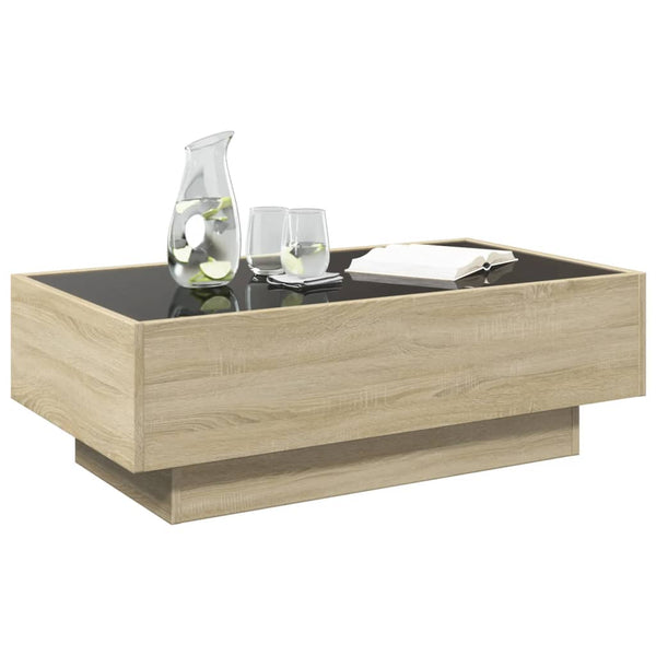 LED Couchtisch Sonoma Eiche 90x50 cm