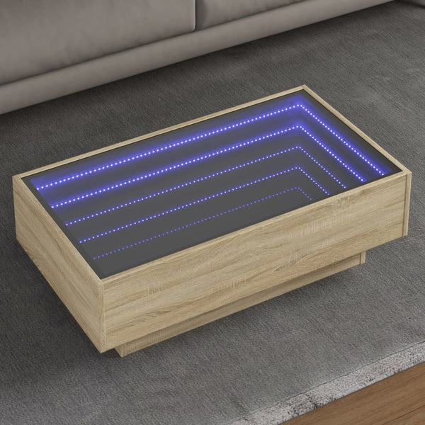 LED Couchtisch Sonoma Eiche 90x50 cm
