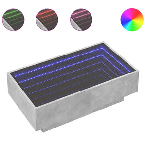 LED Couchtisch Betongrau 90x50 cm