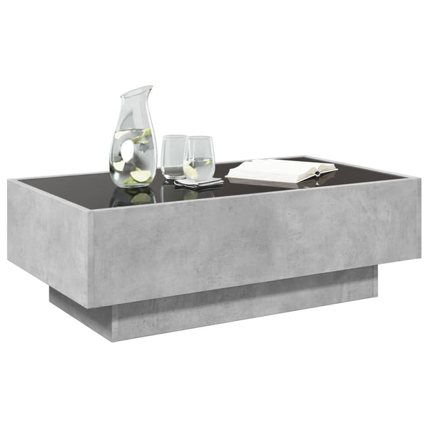 LED Couchtisch Betongrau 90x50 cm