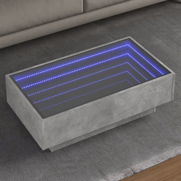 LED Couchtisch Betongrau 90x50 cm