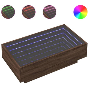 LED Couchtisch Eiche Braun 90x50 cm