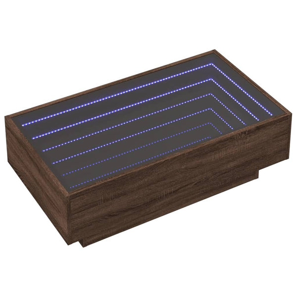 LED Couchtisch Eiche Braun 90x50 cm