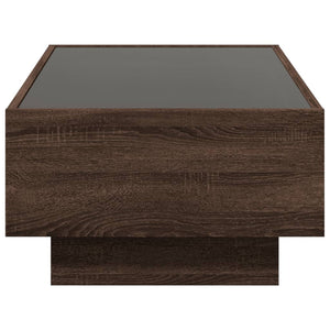 LED Couchtisch Eiche Braun 90x50 cm