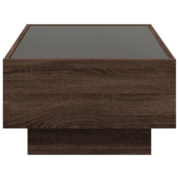 LED Couchtisch Eiche Braun 90x50 cm
