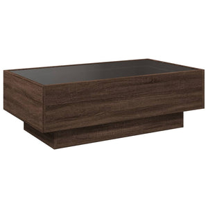 LED Couchtisch Eiche Braun 90x50 cm