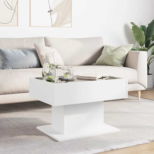 LED Couchtisch Weiß 70x50 cm