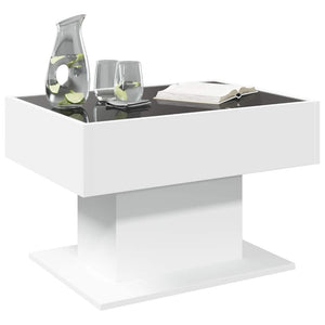 LED Couchtisch Weiß 70x50 cm
