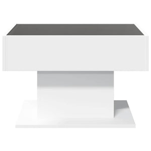 LED Couchtisch Weiß 70x50 cm
